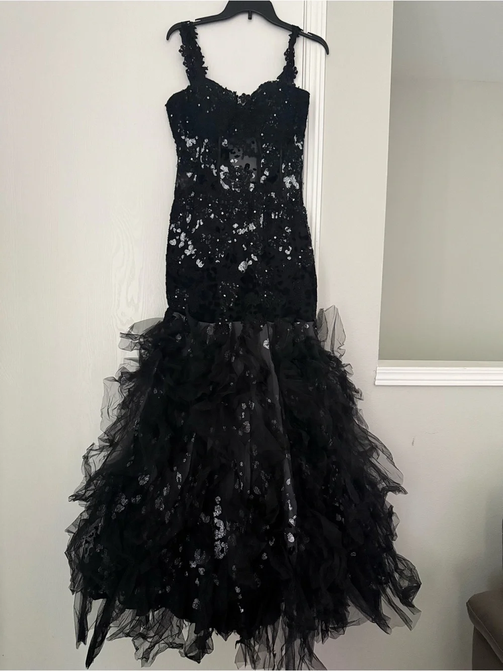 Jovani Black Strapless Sequin Corset Gown - Picture 2 of 4